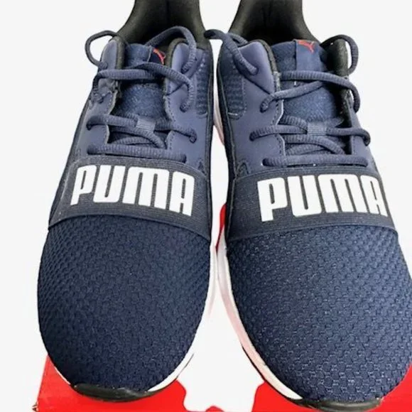 Puma Wired Run Logo Mesh Sneakers Blue size 10 New In Box - Picture 3 of 5